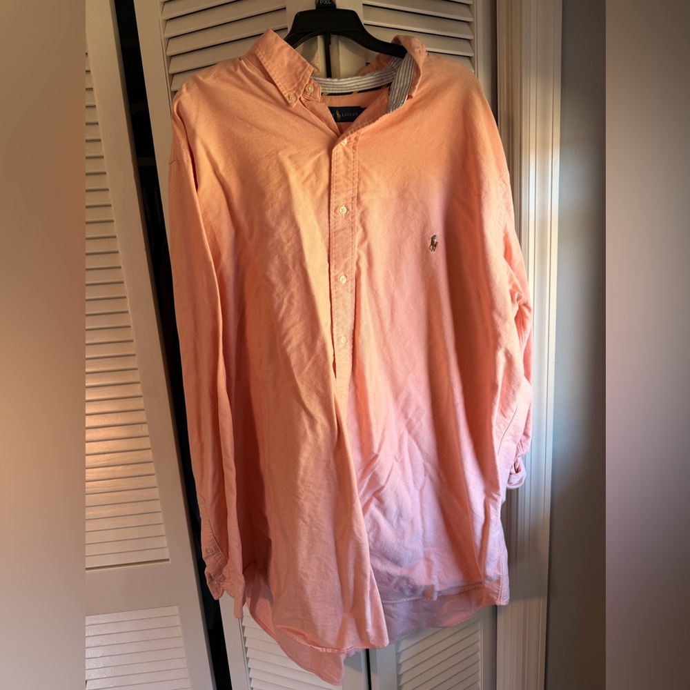 Ralph Lauren Peach Collared Button Down Shirt
